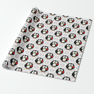 Cute Penguin Surface Pattern Design Print Wrapping Paper