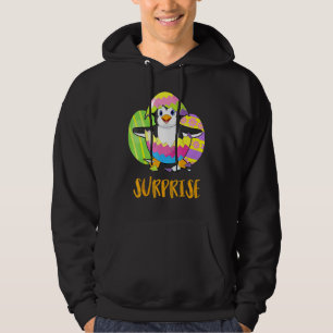 Cute Penguin Surprise With Eggs Coloful Happy East Hoodie
