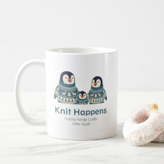 Cute Penguin Sweater Family | Knit Happens Coffee Mug