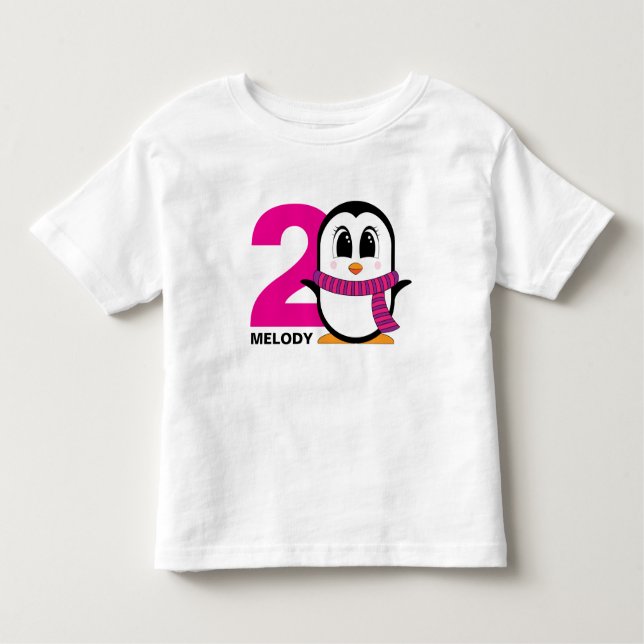 Cute penguin T-Shirt for Girl's birthday (Front)