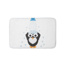 Cute Penguin Taking a Shower