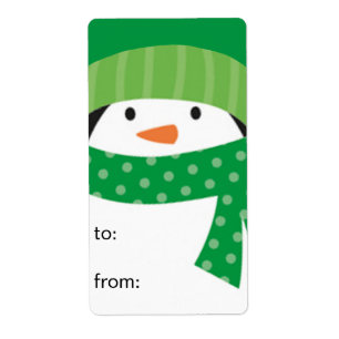 Cute Penguin To From Christmas Gift Tags