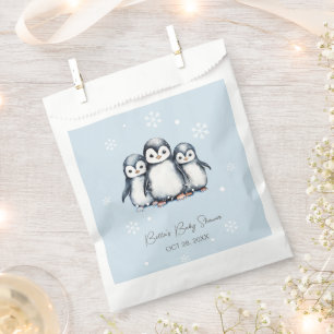 Cute Penguin Winter Baby Shower Favour Bags