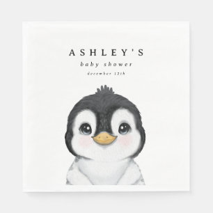 Cute Penguin Winter Baby Shower Napkin
