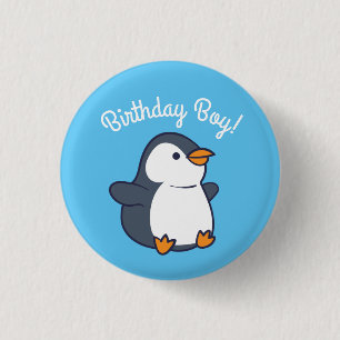 Cute Penguin Winter Kids Birthday Party 3 Cm Round Badge