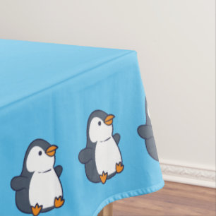 Cute Penguin Winter Kids Birthday Party Tablecloth