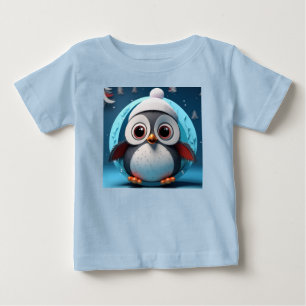 Cute Penguin with Big Eyes Ready To Layer  Baby T-Shirt