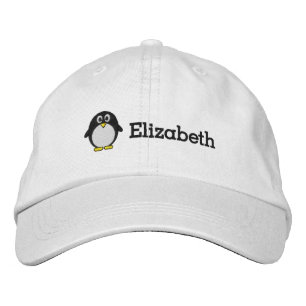 Cute Penguin with Custom Name Embroidered Hat