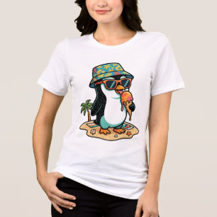 Cute Penguin with Ice Cream T-Shirt Tri-Blend Shirt