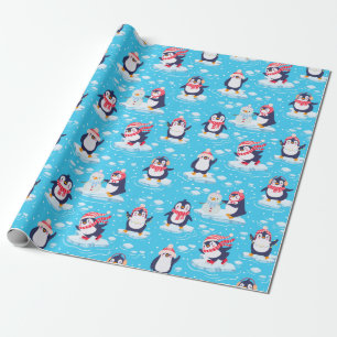 Cute Penguins Christmas Wrapping Paper