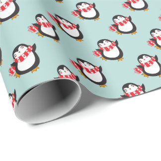 Cute Penguins Christmas Wrapping Paper