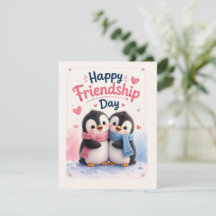 Cute Penguins Happy Friendship Day Card
