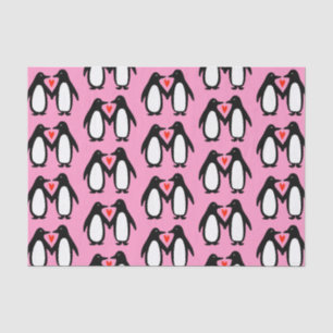 Cute Penguins in Love Valentine's Day, Anniversary Tissue Paper