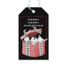 Cute Penguins In Red Christmas Gift Box