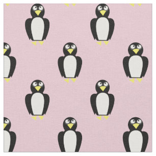 Cute Penguins Kids Baby Nursery Light Pink Fabric