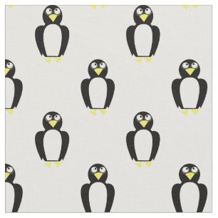 Cute Penguins Kids Baby Nursery White Fabric