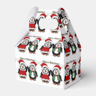 Cute Penguins Merry Christmas Favour Box