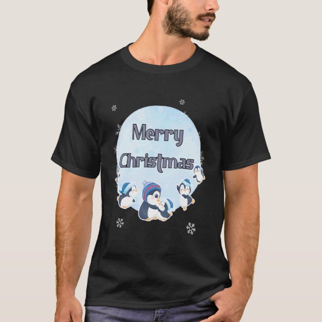 Cute penguins  Merry Christmas T-Shirt (Front)