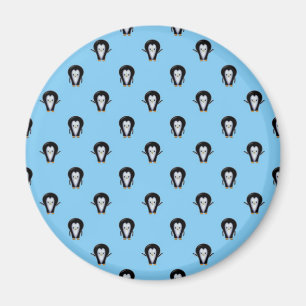 Cute Penguins over Winter Blue Magnet