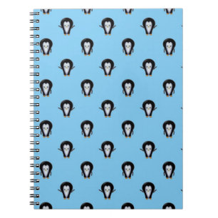 Cute Penguins over Winter Blue Spiral Notebook