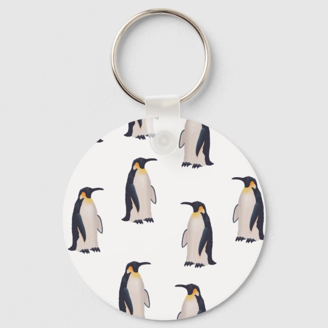 Cute Penguins Pattern Key Ring (Front)