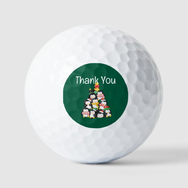 cute penguins squad christmas golf balls (Front)