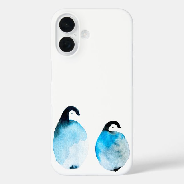 Cute Penguins watercolor Case-Mate iPhone Case (Back)