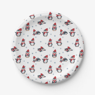 Cute Penguins Winter Birds Arctic Animals Paper Plate