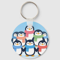 Cute Penguins Winter Scarves Group Hug