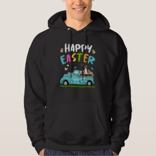 Cute Penguins With Bunny Ears Egg Hunting Truck Ea Hoodie