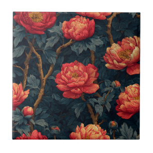 Cute Peonies Ceramic Tiles  For Kitchen Wall