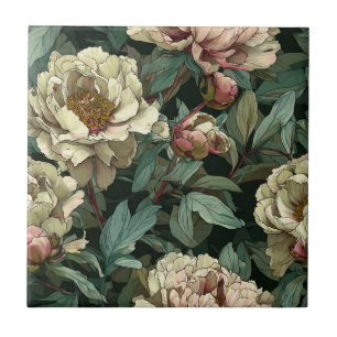Cute Peonies Ceramic Tiles  For Modern Bathroom