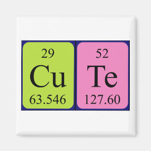 Cute periodic table name magnet