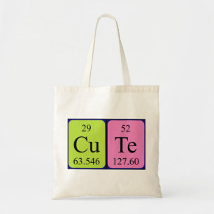 Cute periodic table name tote bag