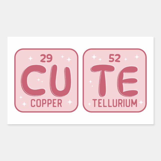 Cute Periodic Table Rectangular Sticker (Front)