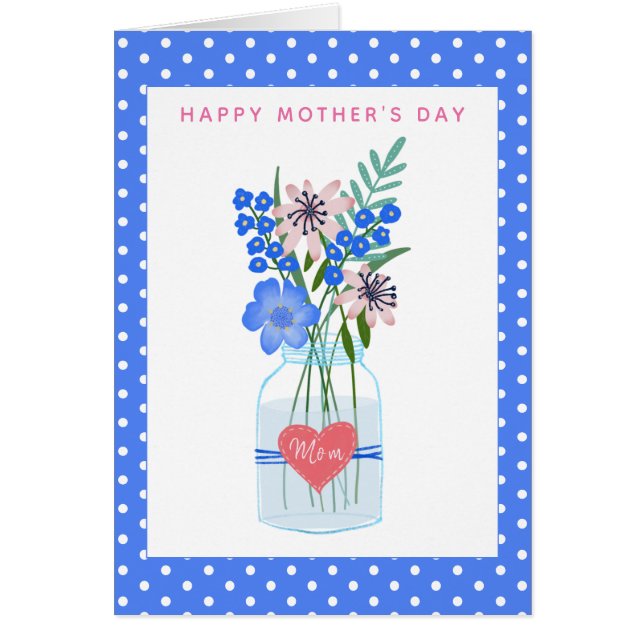 Cute Periwinkle Floral Mother's Day Card (Front)