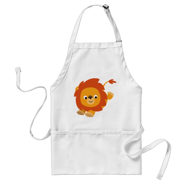 Cute Perky Cartoon Lion Cooking Apron (Front)