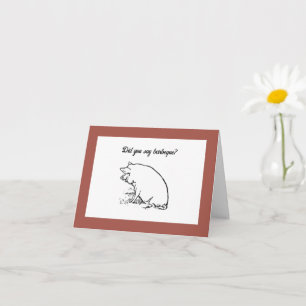 Cute Perky Pig Farm Animal Nature Cartoon Card