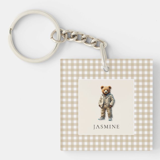 Cute  perosnalized teddy  key ring (Front)