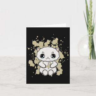 Cute Persian Cat Anime Kitten Childhood Cancer Awa Card