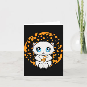 Cute Persian Cat Anime Kitten Leukaemia Awareness Card