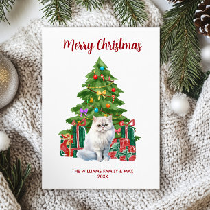 Cute Persian Cat Christmas Card