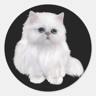 Cute Persian Cat Classic Round Sticker
