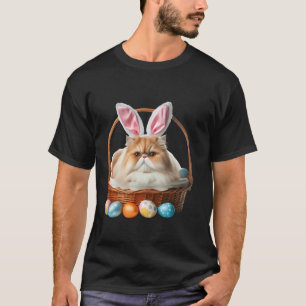Cute Persian Cat Easter Egg Hunt Owner Bunny Ears T-Shirt