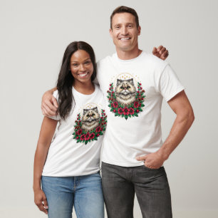 Cute Persian Cat, Floral Persian Kitty T-Shirt