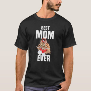 Cute Persian cat with reindeer costume Best Mum Ev T-Shirt
