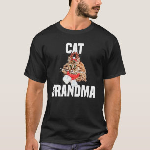 Cute Persian cat with reindeer costume Cat Grandm T-Shirt