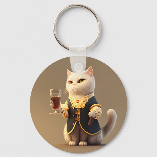  Cute Personal cat servant, funny servant Kitten Key Ring (Front)