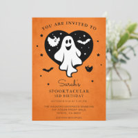 Cute Personalise Halloween Ghost Heart Bat