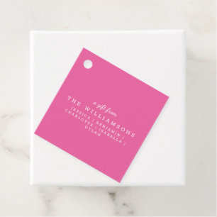 Cute Personalised A Gift From Modern Hot Pink Favour Tags